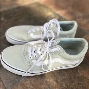 Olive Green Grey Vans Canvas Sneakers